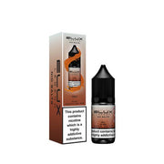 A pack of 10x 10ml Elux Legend Nic Salt E-Liquid bottles with Cola flavor, displaying the product packaging box and a sample bottle with a nicotine warning label.